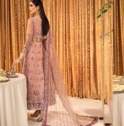 Anamta - V16D06 Embroidered Net Pink-01