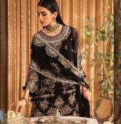 Yesra - V16D05 Embroidered Chiffon Black-02